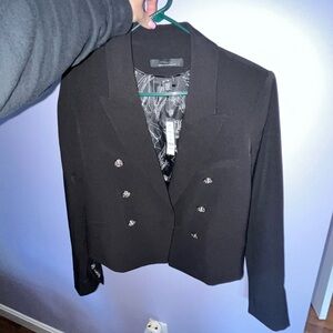 White House Black Market Black Double-Breasted Blazer